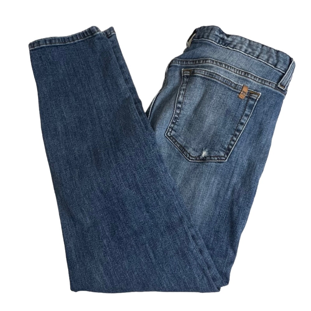 Joe's Jeans Womens 32 Skinny Ankle Blue Distressed Floral‎ Patchwork Mid Rise